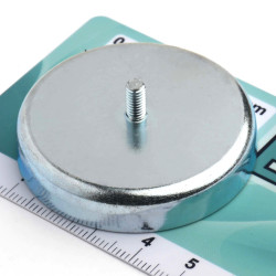 Magnet, diameter 47 mm, M4 utvendig gjenge, ferritt