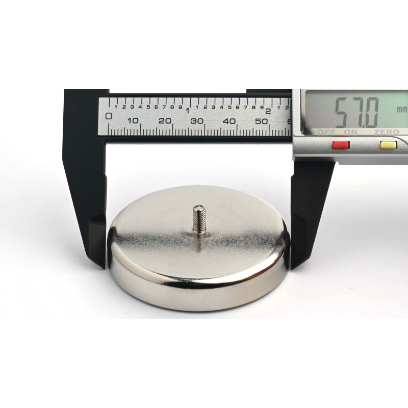 Mıknatıs, çap 57 mm, M4 dış dişli, ferrit