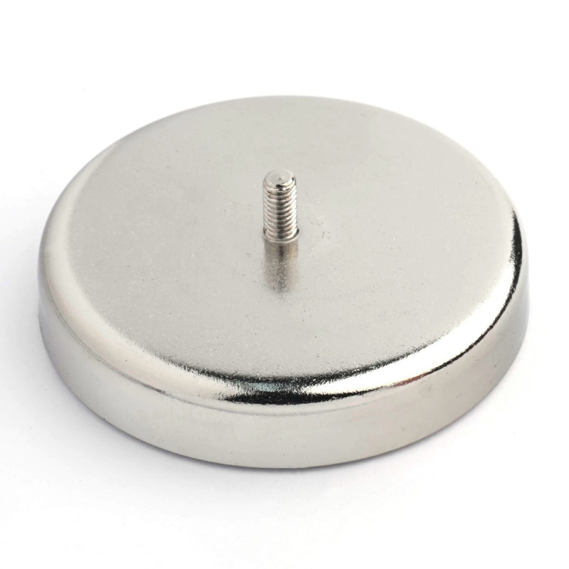 Magnet, diameter 57 mm, M4 utvendig gjenge, ferritt