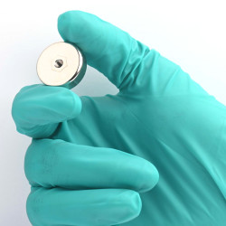 Magnet, diameter 25 mm, M4 innvendig gjenge, høyde 7 mm, ferritt