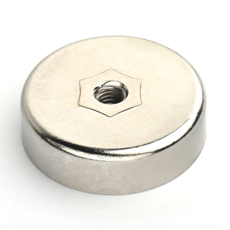 Magnet, premer 25 mm, notranji navoj M4, višina 7 mm, ferit