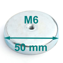 Magneet, diameter 50 mm, M6...