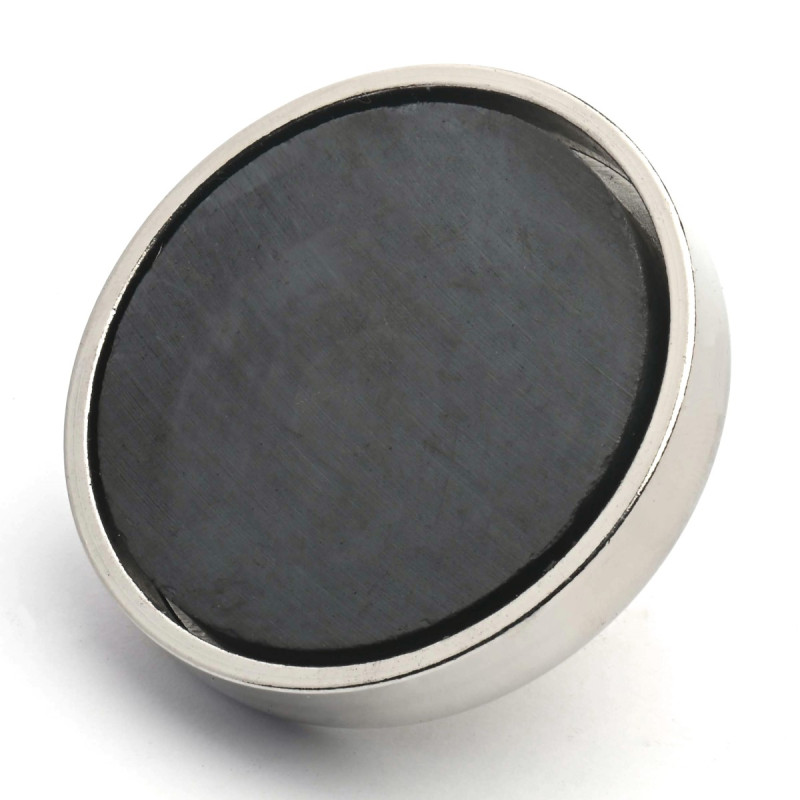 Magnet în carcasă, diametru 50 mm, cu filet M8 - ferită