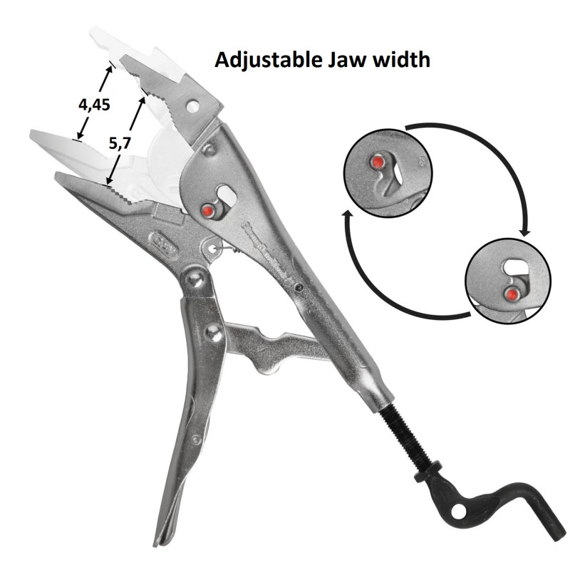 Nastavljive klešče z zaklepom PBX720, 7,5"