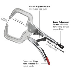 Låsbar C-klemme tang C PR6S Stronghandtools