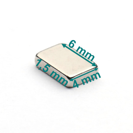 6 x 4 x 1,5 / N38 - Neodymium magnet (NdFeB)