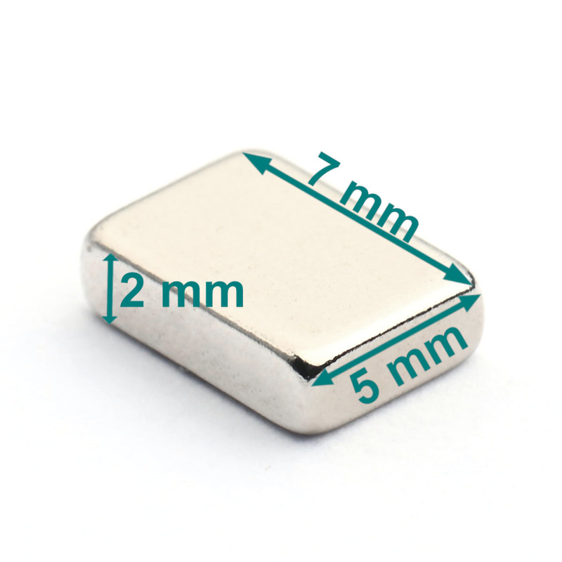 7 x 5 x 2 / N38 - Neodymmagnet (NdFeB)