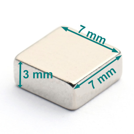 7 x 7 x 3 / N38 - magnet de neodim (NdFeB)