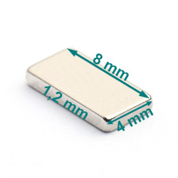 8 x 4 x 1,2 / N38 - Neodym...