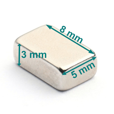 8 x 5 x 3 / N38 - Neodymmagnet (NdFeB)