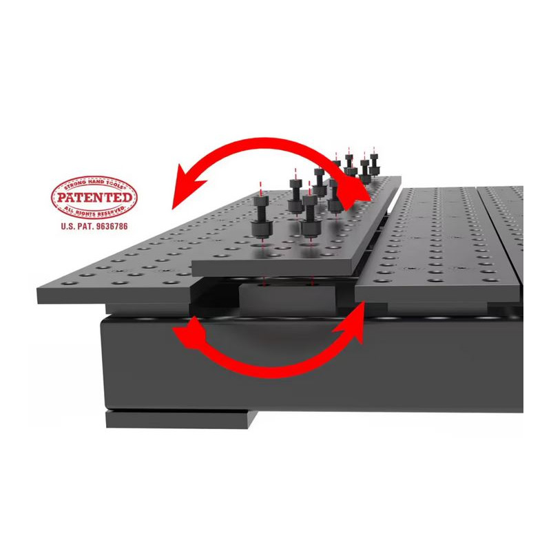 Sveisebord med spor, MAX-nitrert, 2560 x 1250 mm Stronghandtools