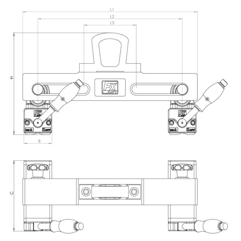 Magnetischer Traversenhalter FX-KT 480-440