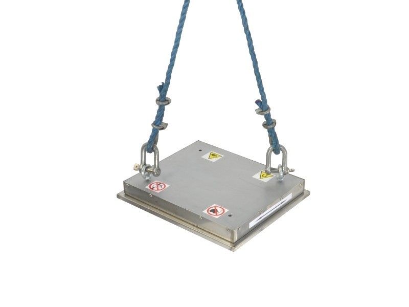 Ímanes suspensos para separação de ferro 350X420X83 / F com placa de limpeza