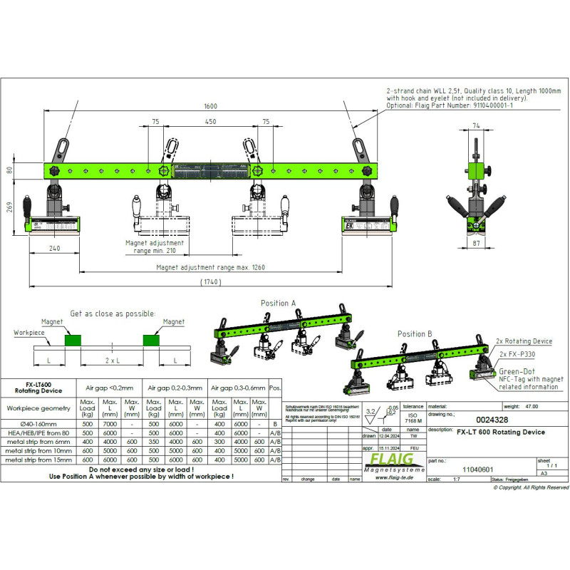 Magnetisk traversholder FX-LT 600