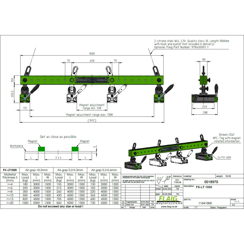 Magnetiline traversaalhoidik FX-LT 1000