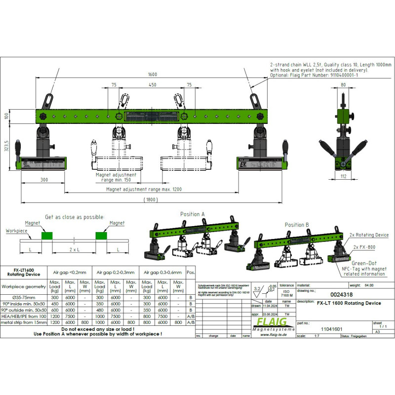 Magnetisk traversholder FX-LT 1600