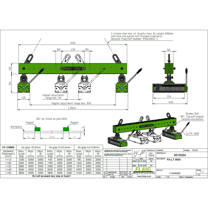 Magnetinis skersinis laikiklis FX-LT 4800