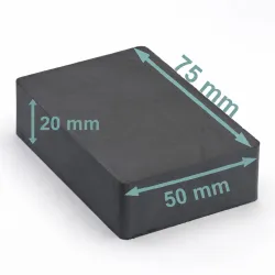 75 x 50 x 20 / F30 - íman de ferrite