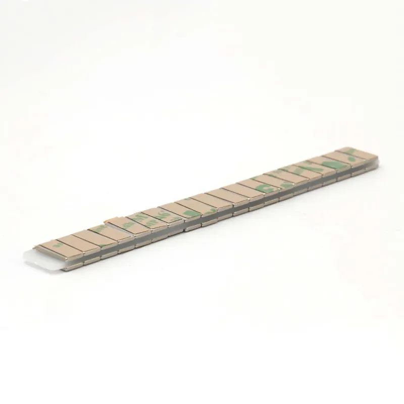 10 x 5 x 1 / N38 - Neodymium magnet (NdFeB) / self-adhesive, with tape 3M 467MP