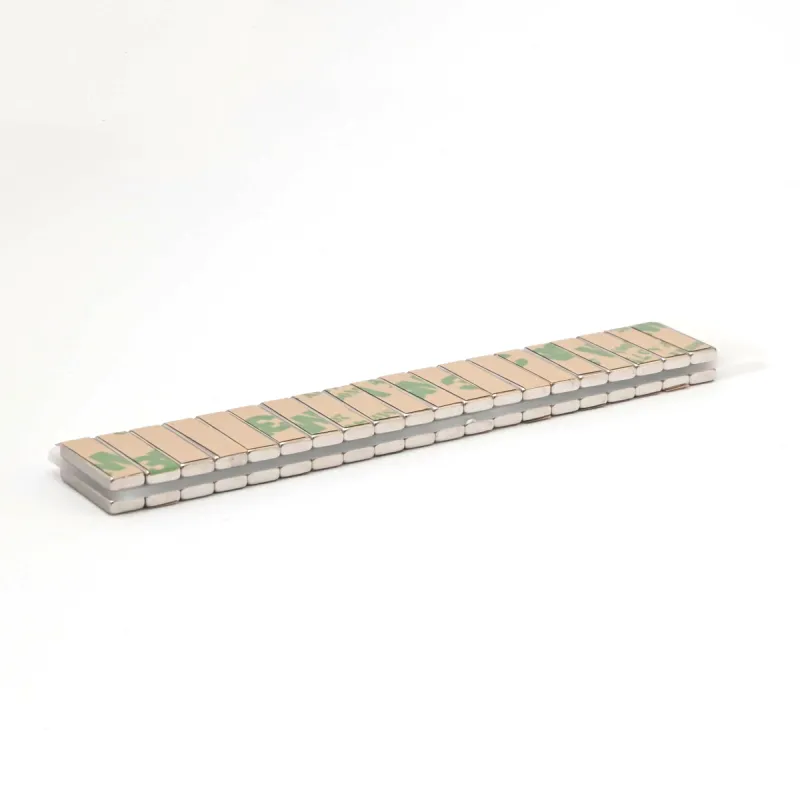 15 x 5 x 2 / N38 - Neodymium magnet (NdFeB) / self-adhesive, with tape 3M 467MP