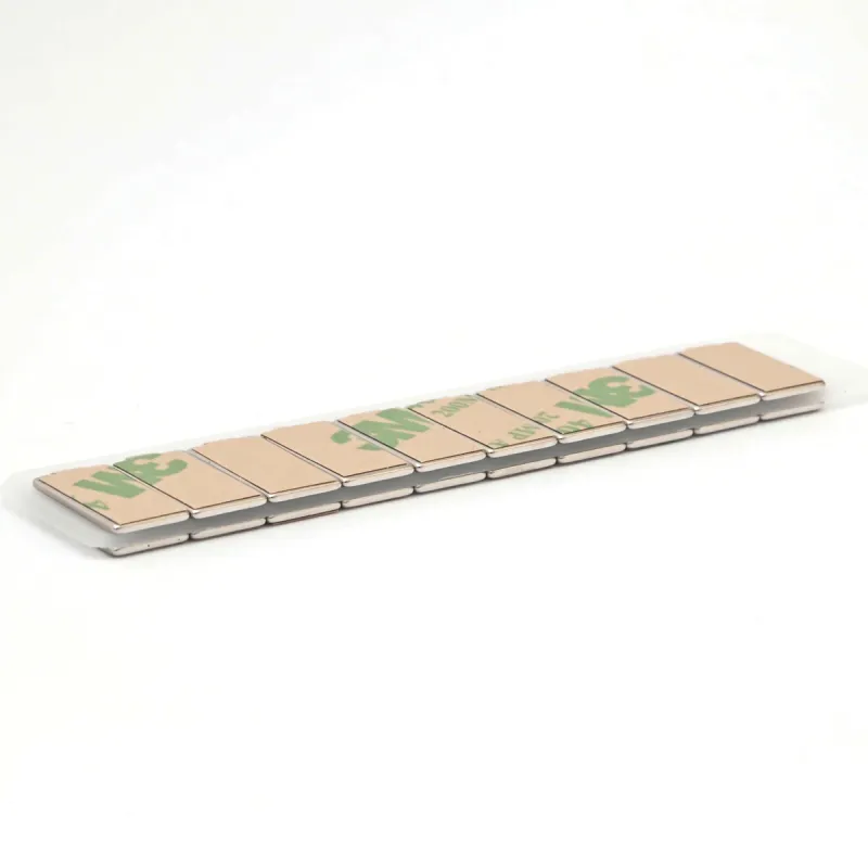 15 x 8 x 1 / N38 - Neodymium magnet (NdFeB) / self-adhesive, with tape 3M 467MP