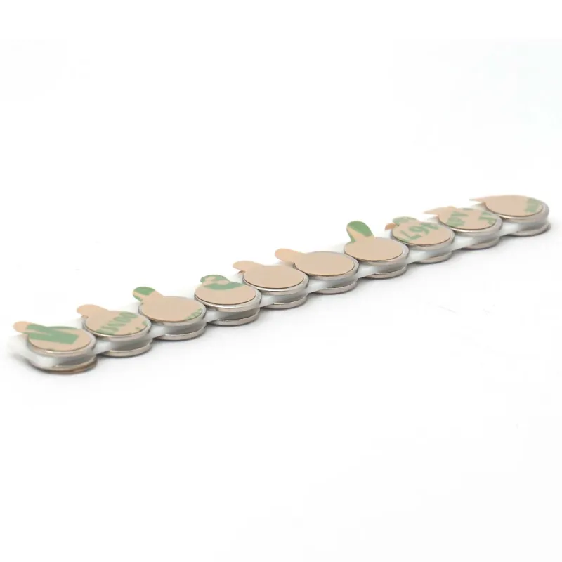 D8 x 0,75 / N38 - Neodymium magnet (NdFeB) / self-adhesive, with tape 3M 467MP