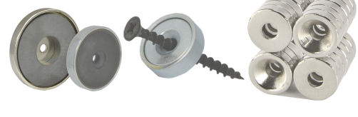 Magnets and pot magnets with screw hole