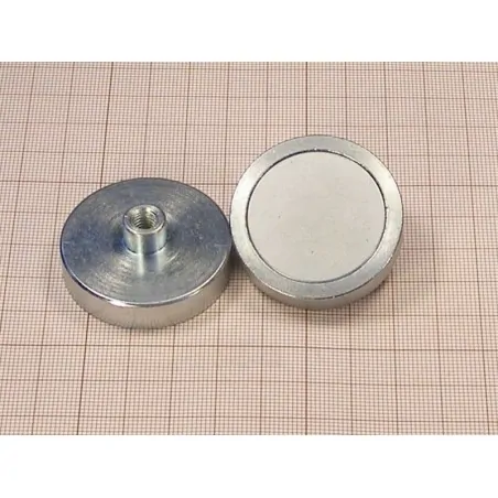 HM 40 x 8,5 x M6 in x 15,5 / N - Neodymium pot magnet (NdFeB)