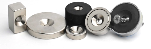 Magnets and pot magnets with screw hole
